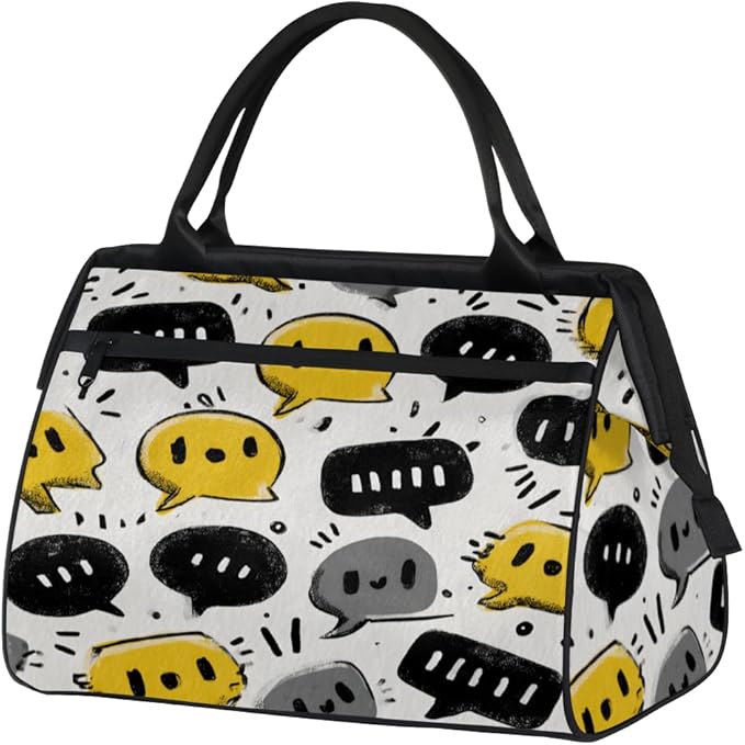 Cartoon Graffiti Overnight Weekender Bag for Women Men Travel Duffel Bags Waterproof Luggage Carry on Sports Yoga Gym Bag