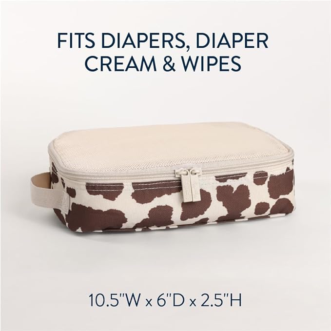 Itzy Ritzy Packing Cubes for Travel Set of 3 Packing Organizers – Each Travel Cube Features a Mesh Top, Double Zippers and a Fabric Handle (Cow Print)