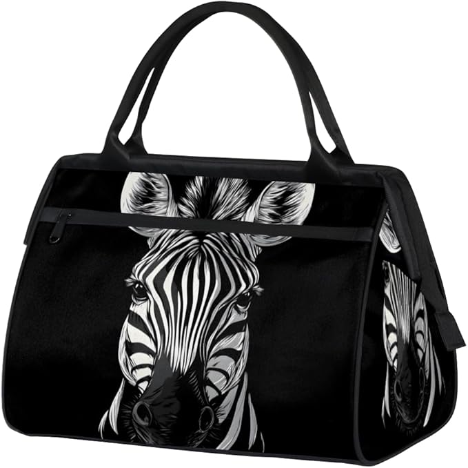 Zebra Overnight Weekender Bag for Women Men Travel Duffel Bags Waterproof Luggage Carry on Sports Yoga Gym Bag