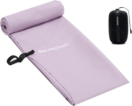 Bee Nesting Ultralight Quick Dry Towels for Backpacking, Microfiber Towel Tavel Accessories for Hiking, Beach, Gym, Swimming, Pocket Sweat Towels(2XL Purple