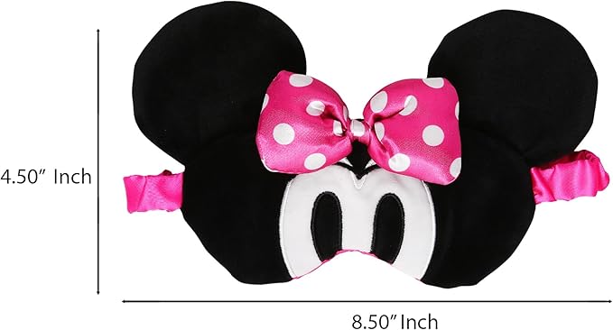 Minnie Mouse Sleep Mask for Official License, Minnie Eye Mask for Sleeping with Ears and 3D Bow