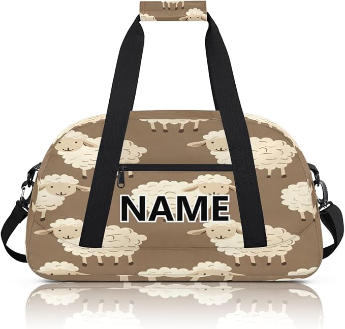 Cute Sheep Mini Gym Bag 18 inch for Women Men Waterproof Custom Cute Sheep Travel Duffel Bag Carry On Overnight Tote Nurse Bag for Work Fitness Hiking
