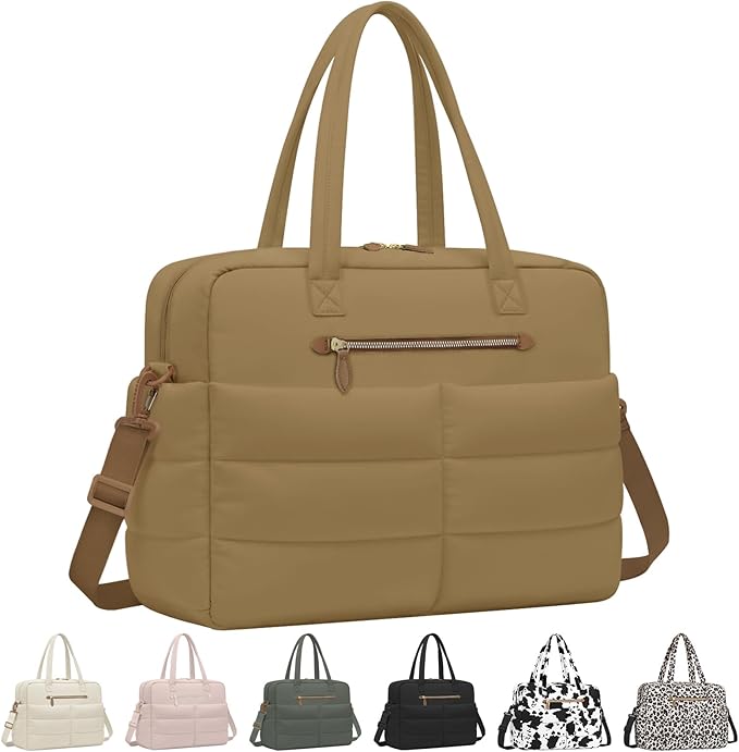 Travel Duffel Bags, Weekender Bags for Women Men Gym Duffel Bag Personal Item Travel Bag Foldable Tote Carry On Overnight Workout Bag, Brown