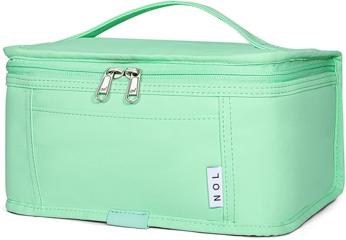 NOL Natural Organic Lifestyle Small Lunch Bag Mini Lunch Box Insulated Lunch Bag for Men/Women Leakproof Cooler Tote Bag Lightweight Nylon Waterproof Lunch Box For Work,Mint green