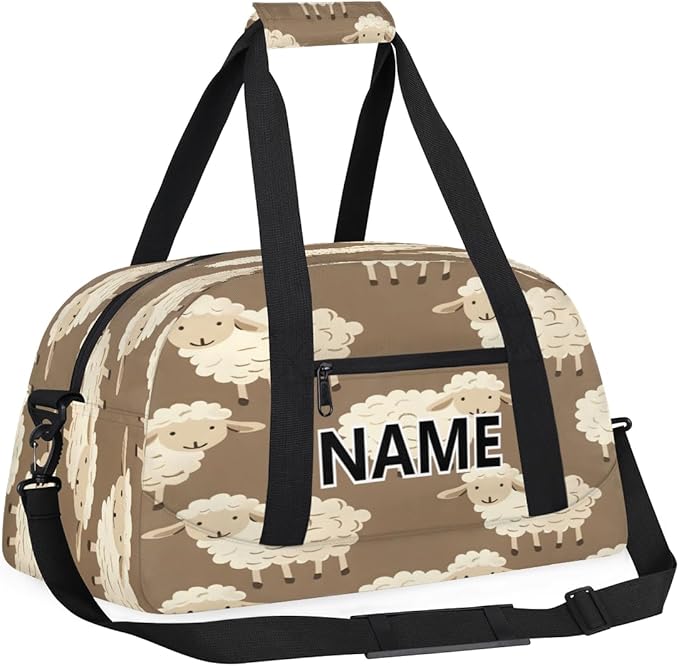 Cute Sheep Mini Gym Bag 18 inch for Women Men Waterproof Custom Cute Sheep Travel Duffel Bag Carry On Overnight Tote Nurse Bag for Work Fitness Hiking