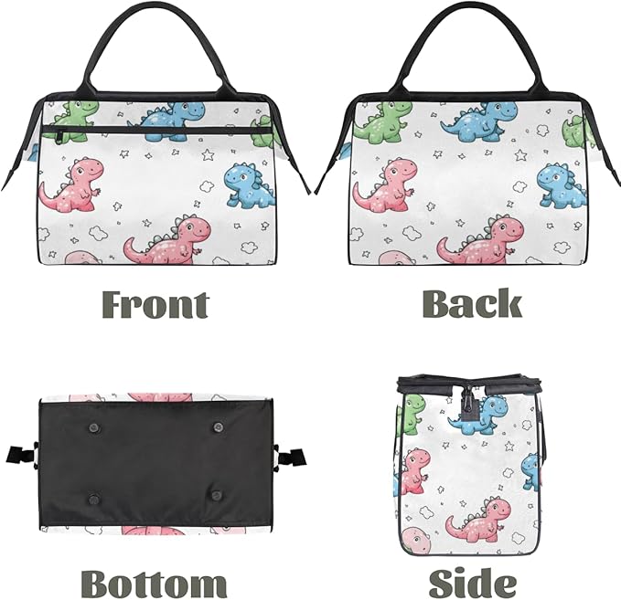 Little Dino Overnight Weekender Bag for Women Men Travel Duffel Bags Waterproof Luggage Carry on Sports Yoga Gym Bag