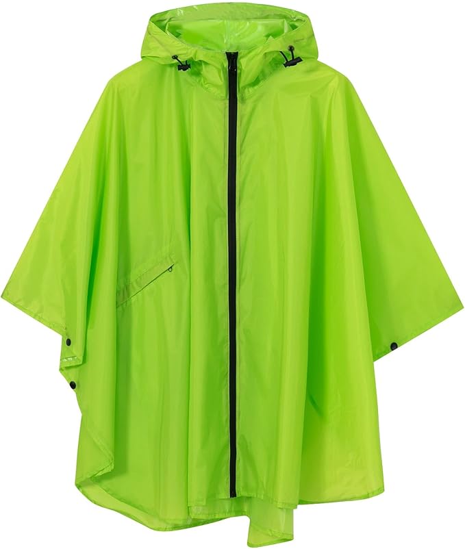 SaphiRose Lightweight Kids Rain Poncho Waterproof Jacket Zipper Up Rain Coat