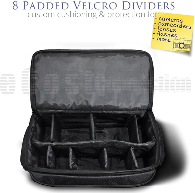 Extra Large Soft Padded Water Resistant Camcorder Equipment Gadget Bag/Case for Canon XA10, XA20, XA25, XH-G1s, XL2 and More Cameras Camcorders and DSLR
