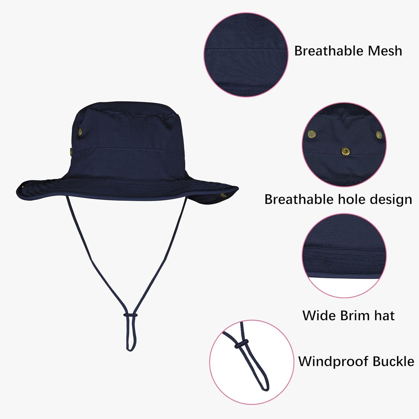 Sun Hats for Men Women Boonie Hat Foldable Fishing Hat UPF 50+ Bucket Hat for Fishing Hiking Garden Safari Beach