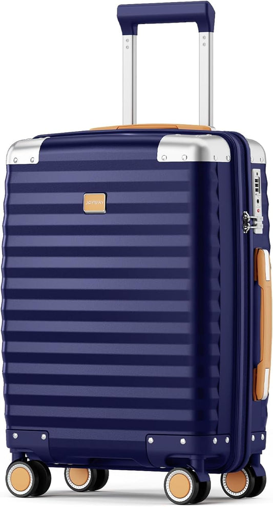 Joyway 20 Inch Carry On Luggage Airline Approved, PP Hardside Carry On Suitcase with Spinner Wheels and TSA Lock, Lightweight Luggage with Anti-Collision Corner (Blue, 20 Inch)