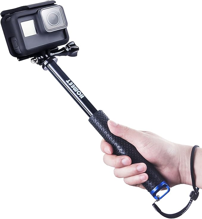 Extendable Action Camera Selfie Stick, 19" Sports Cameras Selfie Stick Pole Waterproof Telescoping Pole Monopod for DJI OSMO, AKASO, SJCAM, YI, Victure, Qumox, Crosstour