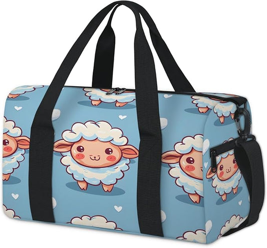 Cute Sheep Travel Duffle Bag for Women Men, Overnight Weekender Bag, Carry on Tote for Sport Gym