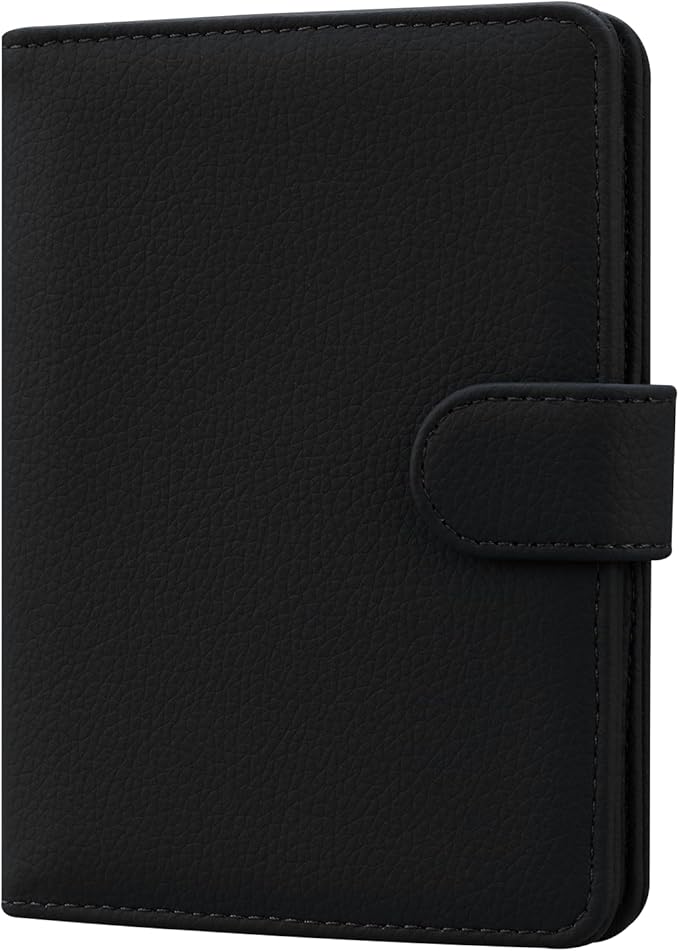 HOTCOOL Passport Holder Travel Essentials Airplane & Cruise Essentials Ship Leather Wallet Cover Case RFID Blocking Women & Men Vacation Travel Accessories Gifts Deals, Litchi - Black