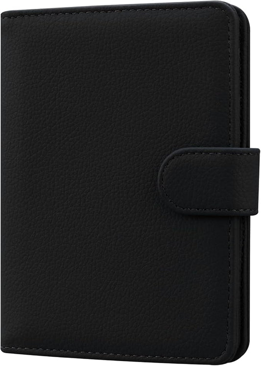 HOTCOOL Passport Holder Travel Essentials Airplane & Cruise Essentials Ship Leather Wallet Cover Case RFID Blocking Women & Men Vacation Travel Accessories Gifts Deals, Litchi - Black