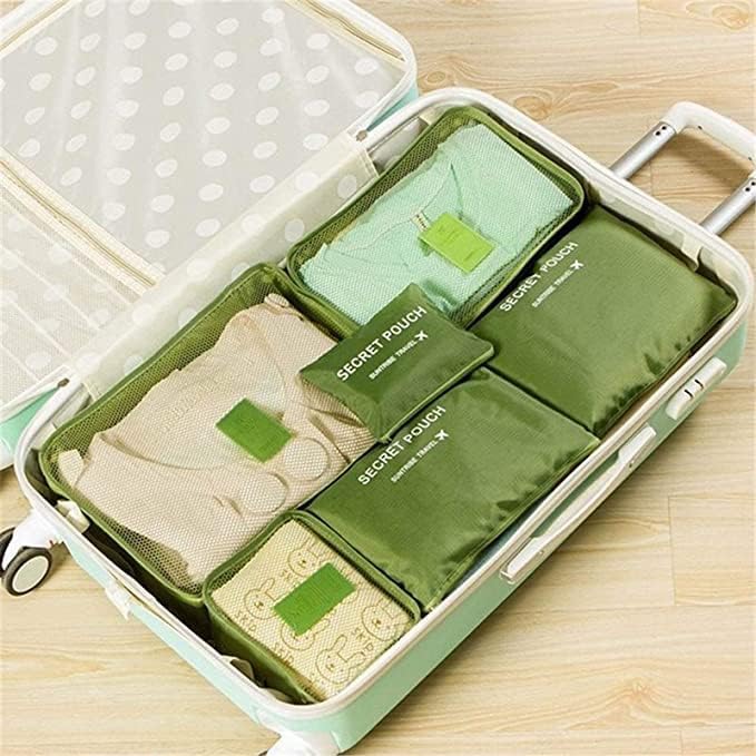 Portable Packing Cubes - Perfect Luggage Organizer Bags, Packing Cubes for Suitcases, Compression Packing Cubes, Travel Bags Organizer for Luggage, Luxurious Travel Cubes, Green