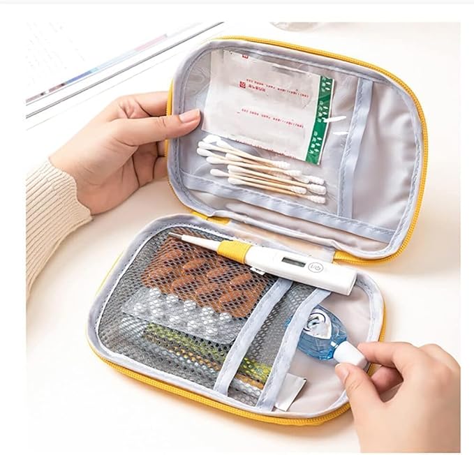 First Aid Bag Empty,Small Portable Empty First Aid Kit Bag Waterproof Section Dividers Travel Medicine Bag for Emergency for Home Office Car Outdoors Boat Camping Hiking Cycling (Pink)
