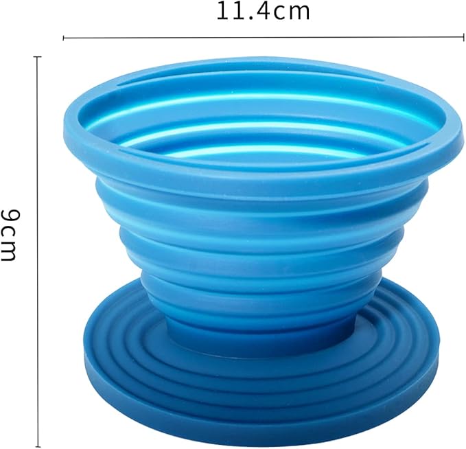 Collapsible Coffee Filter Silicone Coffee Maker Reusable Coffee Dripper For Hiking, Camping, Home, Office (Blue)