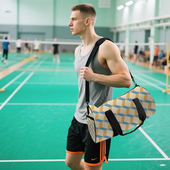 Checker Design Packable Gym Duffle Bag For Men Women Oxford Tote Bags Adjustable Shoulder Strap, Convertible Carry Backpack Cute Duffel Bag For Pilates Training Gym Must Haves Woman
