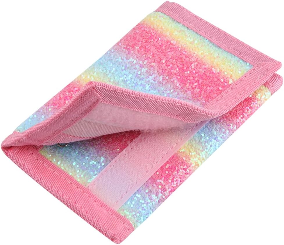 NEICY RFID Blocking Canvas Wallet for Men and Women - Camo Trifold Outdoor Sports Wallets with Magic Sticker for Teen Kids (Rainbow7)