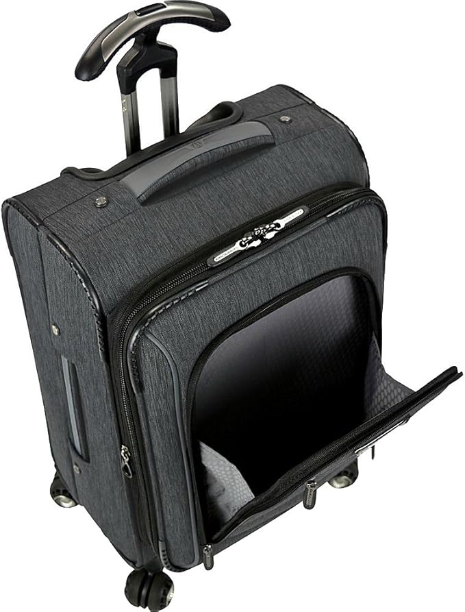 Traveler's Choice Silverwood Softside T-Cruiser Expandable Spinner Luggage, Gray, Checked-Medium 26-Inch