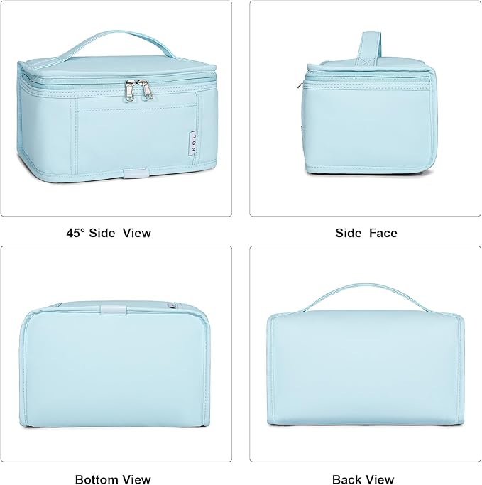 NOL Natural Organic Lifestyle Small Lunch Bag Mini Lunch Box Insulated Lunch Bag for Men/Women Leakproof Cooler Tote Bag Lightweight Nylon Waterproof Lunch Box For Work, Light blue