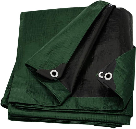 Large Waterproof Tarp - Heavy Duty 10 Mil Thick Poly Tarpaulin Ideal for Canopy Tents, Boats, RV or Pool Covers - Multipurpose Protective Tarps with Grommets for Indoor and Outdoor Use | 50' x 70'