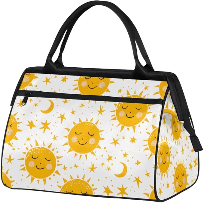 Sun Overnight Weekender Bag for Women Men Travel Duffel Bags Waterproof Luggage Carry on Sports Yoga Gym Bag