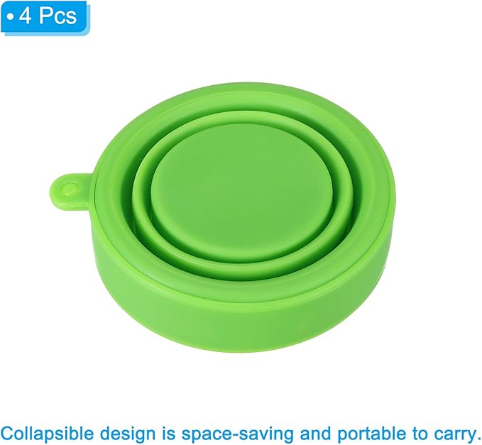 PATIKIL Collapsible Travel Cup, 4 Pack 170mL Travel Folding Water Cup Silicone Mug Portable Drinking Cup for Camping Hiking Outdoor, Green