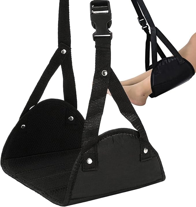 Leg Hammock for Airplane Travel, Airplane Foot Hammock Rest for Plane Travel, Breathable Footrest for Work, Trains, Business Trips, Bus, Car Rides, Men, Adults, Home, Sleeping