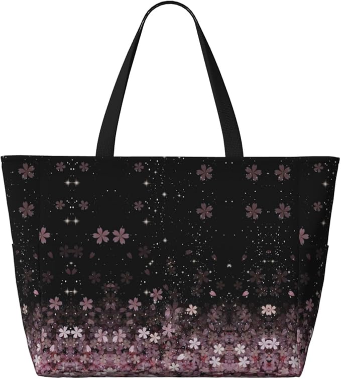 Large Beach Bag for Women Waterproof Foldable Travel Shoulder Tote Bag with Pocket for Weekender Pool Vacation