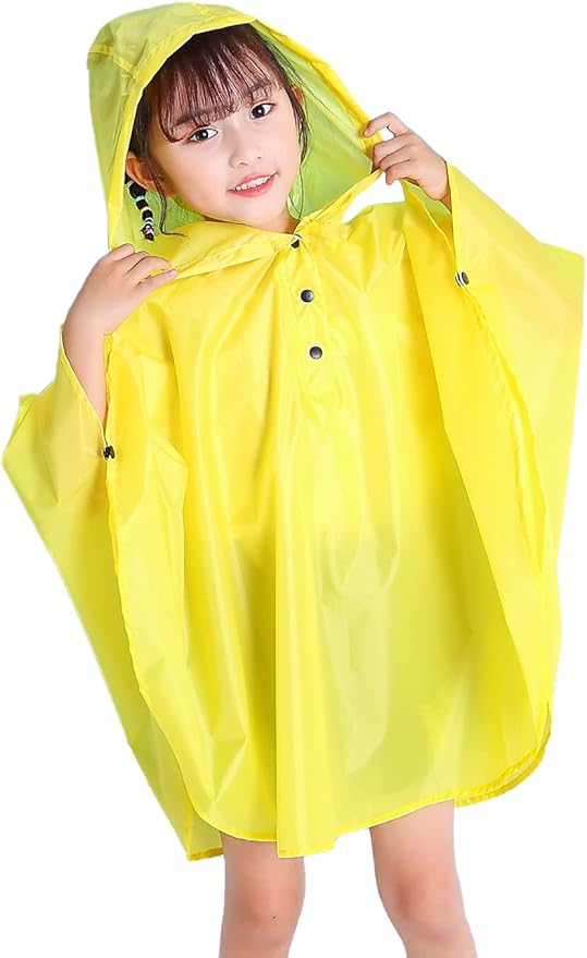 Spmor Kids Rain Poncho Hooded Jacket Rain Coat