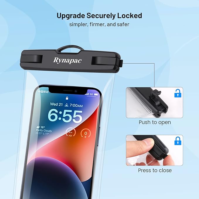Waterproof Phone Pouch - 2 Pack, IPX8 Waterproof Phone Case with Lanyard for iPhone 17 16 15 Pro Max, Cell Phone Dry Bag for Beach Vacation Travel Cruise Essentials, Touch Screen, Up to 8.5"