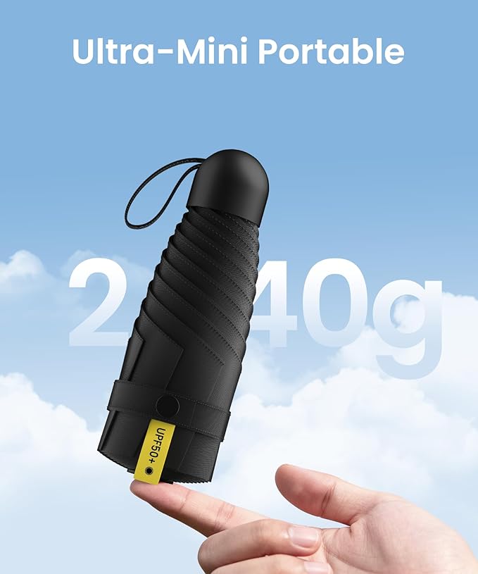 3 Pack Travel Mini Umbrella Small Compact, Portable Umbrella with UV Protection UPF 50+, Rainproof & Sunproof Folding Umbrella, Backpack & Pocket-Friendly