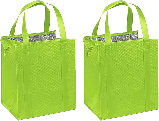 Mediz Hannah Direct Large Capacity Heavy Duty Insulated Smart Shopping Bag - Strong Reusable Grocery Tote 2 Pack