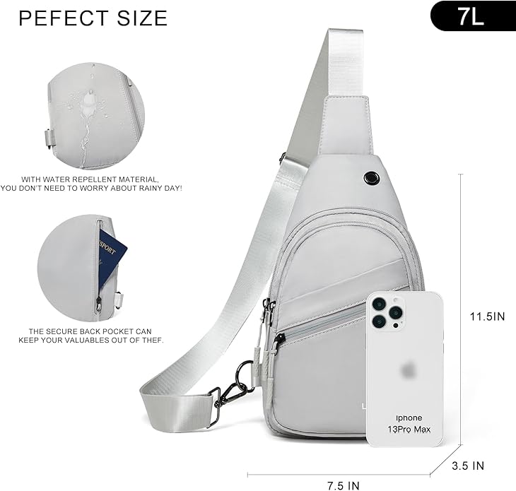 Sling Bag For Women Faux Leather Small Casual Daypack Backpack Fanny Pack Crossbody Chest Bags Purse