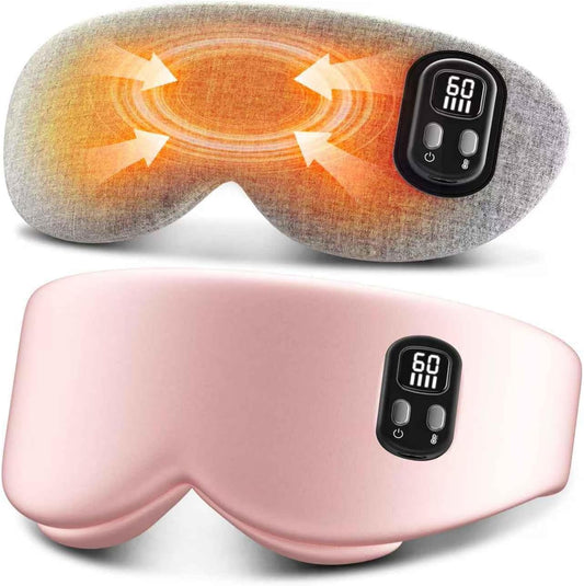Heated Eye Mask - Cordless Eye Mask for Dry Eyes, Eye Relief, Improved Sleep, Timed Shutdown, 4 Temperature, Washable Silk Eye Heating Pad for Travel, Removable for Cleaning - Pink