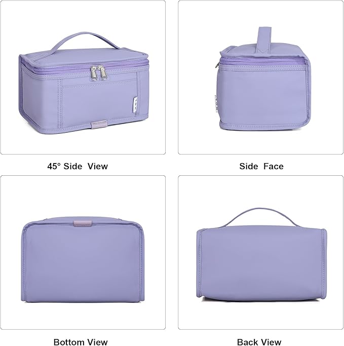 NOL Natural Organic Lifestyle Small Lunch Bag Mini Lunch Box Insulated Lunch Bag for Men/Women Leakproof Cooler Tote Bag Lightweight Nylon Waterproof Lunch Box For Work, Light purple