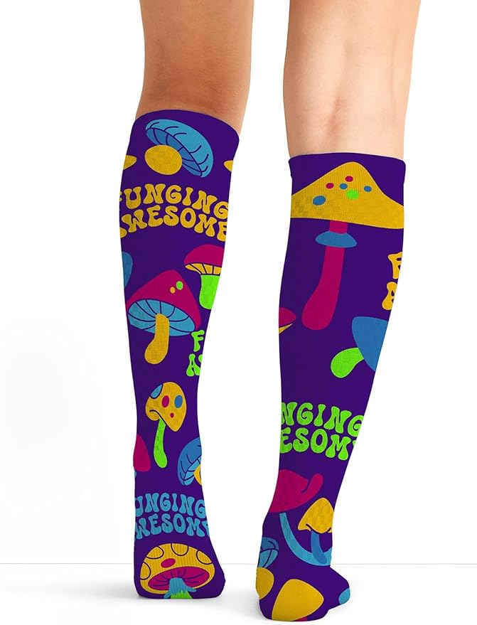 Cherokee Women's 10-15mmHg Compression Socks – Fun Print Knee Highs with Light Support, Soft Feel - PRINTSUPPORT