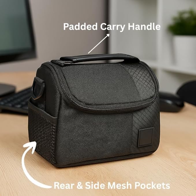 Small Padded Camera Bag with Shoulder Strap – Compact DSLR & Mirrorless Camera Carrying Case, Lightweight Protective Crossbody Case