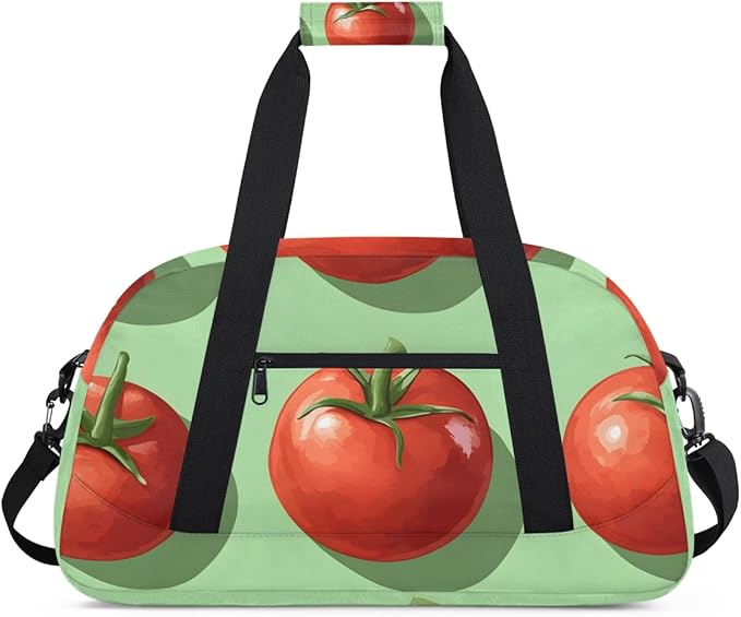 Red And Green Tomatoes Kids-Duffel-Bags Gymnastics Dance Bag Carry-On Overnight Travel Gym Lightweight Dance Sports Bags For Girls Boys Kids，