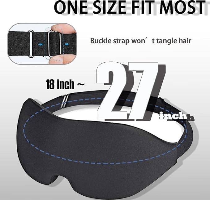 Eye Mask for Lash Extensions, Eyelash Sleeping Mask for Extensions, 3D Sleeping Mask for Women Men with Adjustable Strap Ear Plugs, Sleep Mask for Lash Extensions for Nap Travel Night