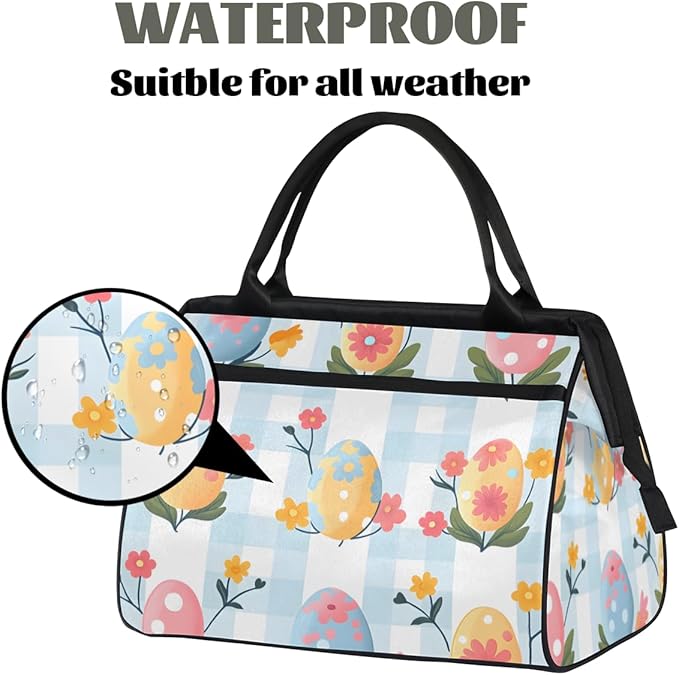 Eggs Easter Overnight Weekender Bag for Women Men Travel Duffel Bags Waterproof Luggage Carry on Sports Yoga Gym Bag