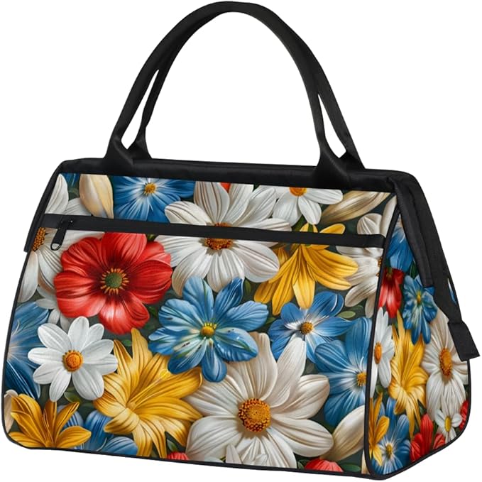 Rural Floral Overnight Weekender Bag for Women Men Travel Duffel Bags Waterproof Luggage Carry on Sports Yoga Gym Bag