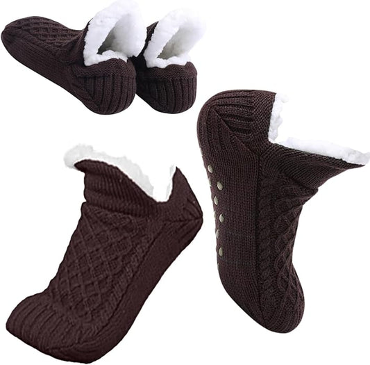 Warm Slipper Socks for Women Indoor Soft Cozy House Sock Shoes Non-Slip Knitted Socks Fuzzy Thermal House Slippers