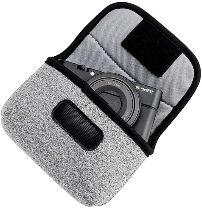 KIWIFOTOS Neoprene Camera Case Pouch for Ricoh GR 4 IV GR III Canon ZS720 G7XIII GR IIIx ZS99 SONY ZV-1 ZV-1 II RX100 VI RX100 Compact Digital Camera Small Travel Bag