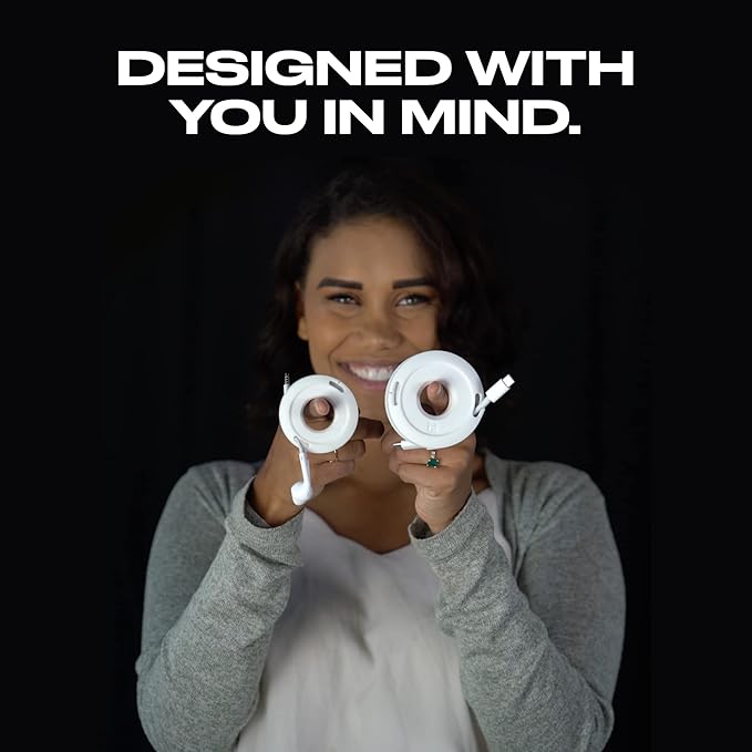 Side Winder Mini and Max Headphone, Earbud and Charging Cable Winder and Organizer Perfect for Wrapping Earbuds and Cords for Travel and Organization 2-Pack (White, Mini)