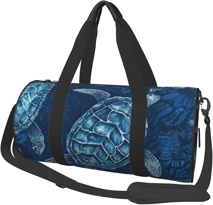 Travel Duffel Bag Lightweight Carry On Weekender Overnight Bags Sea Turtle-Blue Sports Tote Gym Backpack with Adjustable Strap Hospital Bags Foldable Luggage Bag for Women Men