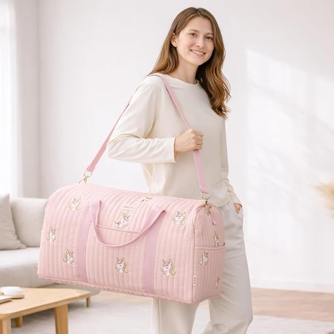 Women’s Travel Duffel Bag – Large Weekender & Overnight Travel Bag with Wet Pocket, Carry-On Friendly, Ideal as Hospital or Maternity Bag for Labor and Delivery