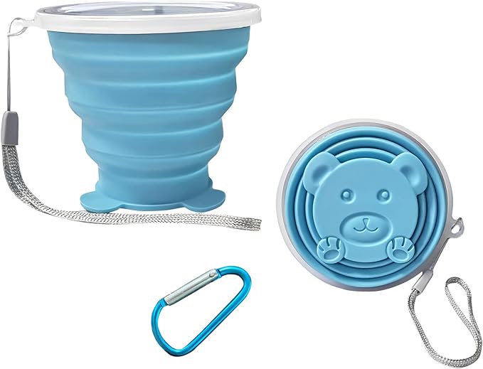 Collapsible Cup - Small Silicone FoldableCup-Expandable Folding Drinking Cups -Reusable Portable Mugs-Cup For Travel, Camping, Hiking, Survival, Picnic, Beach, Holiday Vacation, Outdoor Sports