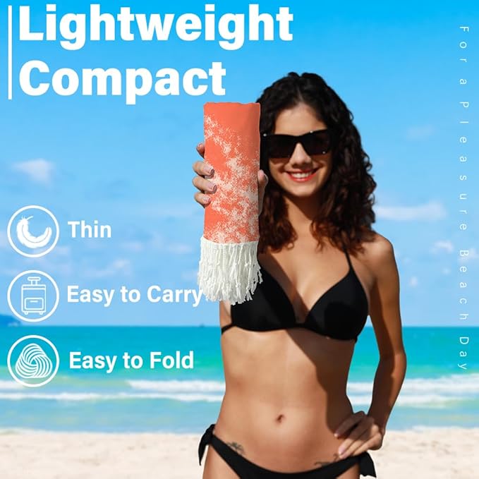 Thin Turkish Beach Towel Lightweight Quick Dry Absorbent Cotton Bathroom Bath Pool Swim Towels Extra Large Oversized Sand Free Beach Accessories Essentials Cloud Gifts for Adult